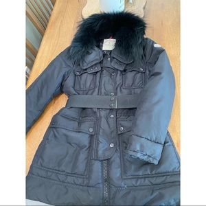 💋SOLD💋Women's Moncler Black Belted fur neck Jack